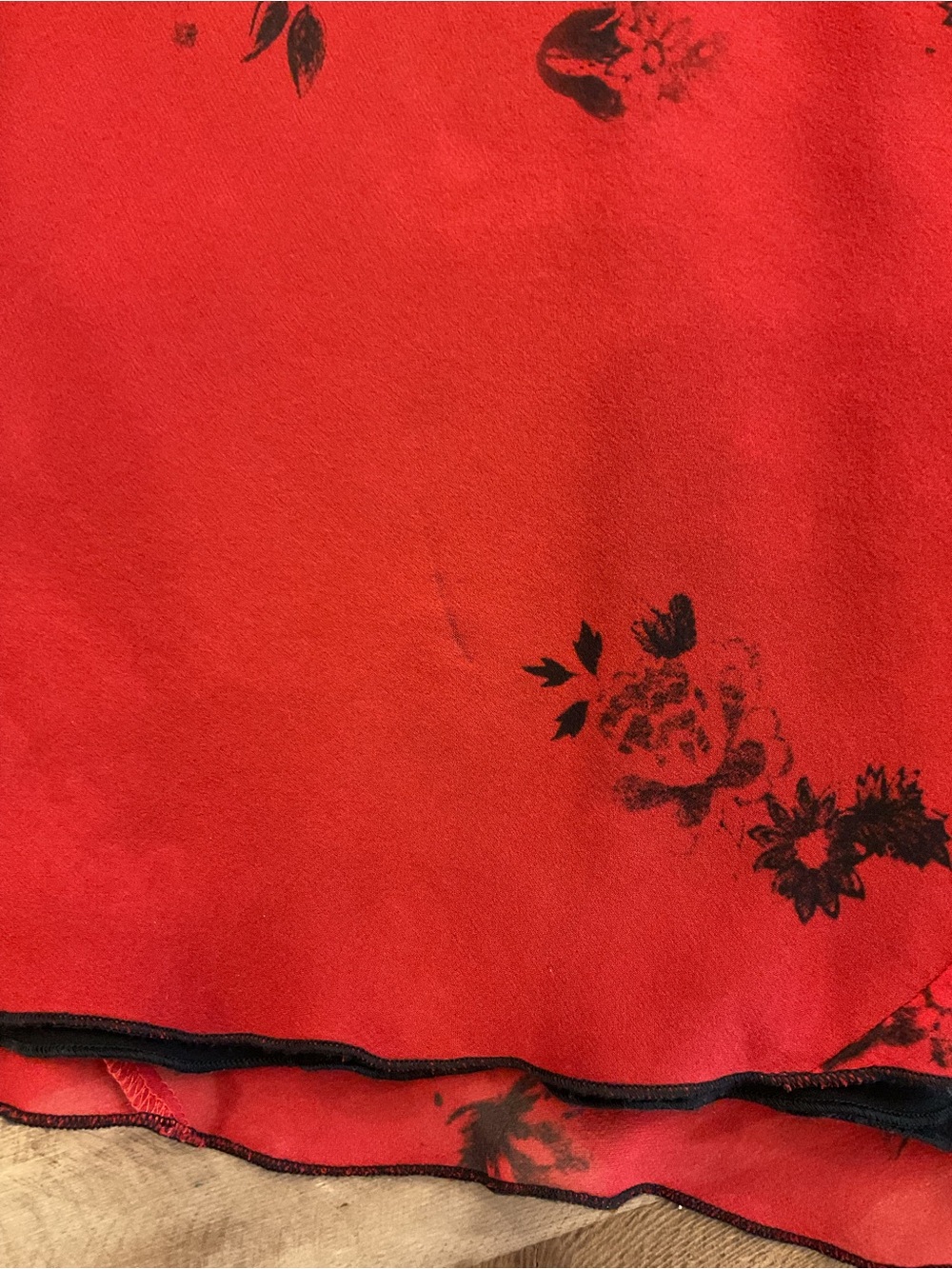 Réalisation Par The Eva Passion Red Silk Floral Maxi Dress XS Bias Cut - Picture 9 of 12